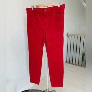 Loft Pinwale Corduroy Pants, EUC, Holiday red, SZ 16/33